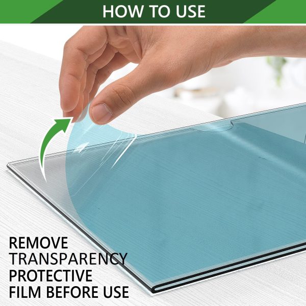 2 Pack Acrylic Sign Holders 8.5x11   Plastic Stands for Display   8 1 2 x 11 Acrylic Sign Holder with Vertical Slanted Back   Clear Plastic Sign Holder Paper Display Table Stand Flyer Document Paper - Image 3