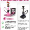 Hookah Set 2 Hose Hookah – LilOne 12” Black Mini Hookah 2 Hose Hookah Set with 50x Foil Hookah Bowl 10x Tips 2x Mouthpiece 2x Hookah Hose Tongs Portable Hookah set with everything Hookah Kit - Image 7