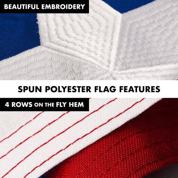 G128 Combo Pack: 5 Ft Tangle Free Spinning Flagpole (Silver) & Puerto Rico Flag 2.5x4 Ft Embroidered 220GSM Spun Polyester, Brass Grommets (Flag Included) Aluminum Flag Pole - Image 5