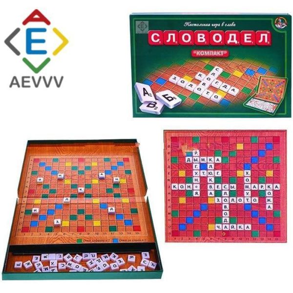 Word Maker Board Game Set in Russian Language Mini Size Codewords Crossword Adults Playing - Image 4