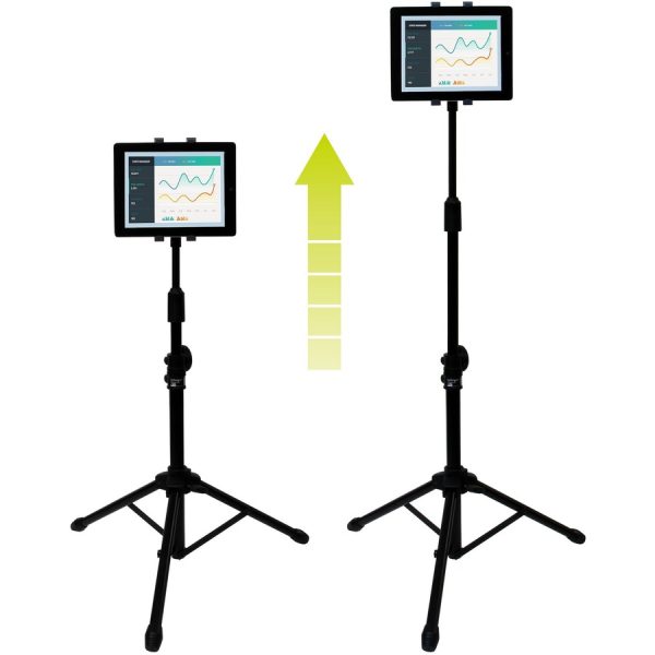 StarTech.com Adjustable Tablet Tripod Stand - For 6.5" to 7.8" Wide Tablets - Height adjustable from 29.3" to 62" (74.5 cm to 157 cm) - Rotate the tablet 360 degrees - Tilt the screen to your preferred viewing angle - Present content with a steady screen - TAA compliant - Detachable Holder - Image 3