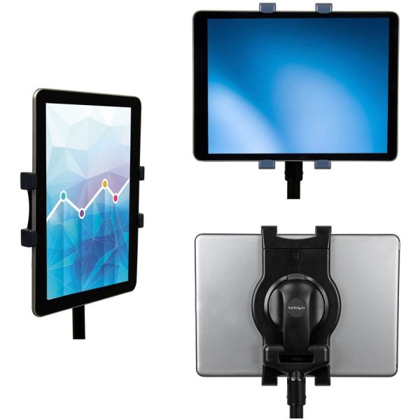StarTech.com Adjustable Tablet Tripod Stand - For 6.5" to 7.8" Wide Tablets - Height adjustable from 29.3" to 62" (74.5 cm to 157 cm) - Rotate the tablet 360 degrees - Tilt the screen to your preferred viewing angle - Present content with a steady screen - TAA compliant - Detachable Holder - Image 6