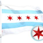 Chicago City Flag 2.5x4FT Embroidered 220GSM Spun Polyester Illinois