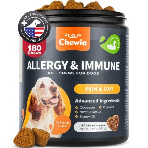 Dog Allergy Relief Chews   Itch Relief for Dogs   Anti Itch   Dog Allergy Chews   US Formulated Dog Itching Skin Relief with Salmon Oil   Immune Health Seasonal Allergies & Hot Spots Support Treats
