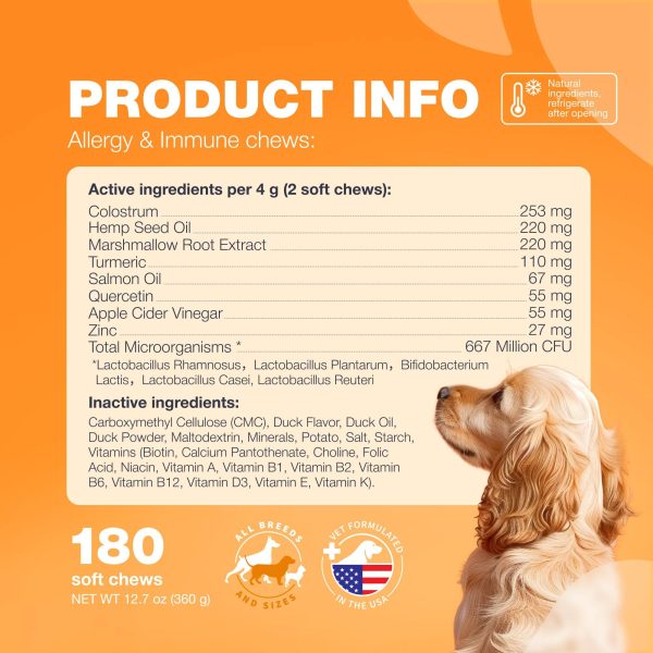 Dog Allergy Relief Chews   Itch Relief for Dogs   Anti Itch   Dog Allergy Chews   US Formulated Dog Itching Skin Relief with Salmon Oil   Immune Health Seasonal Allergies & Hot Spots Support Treats - Image 7