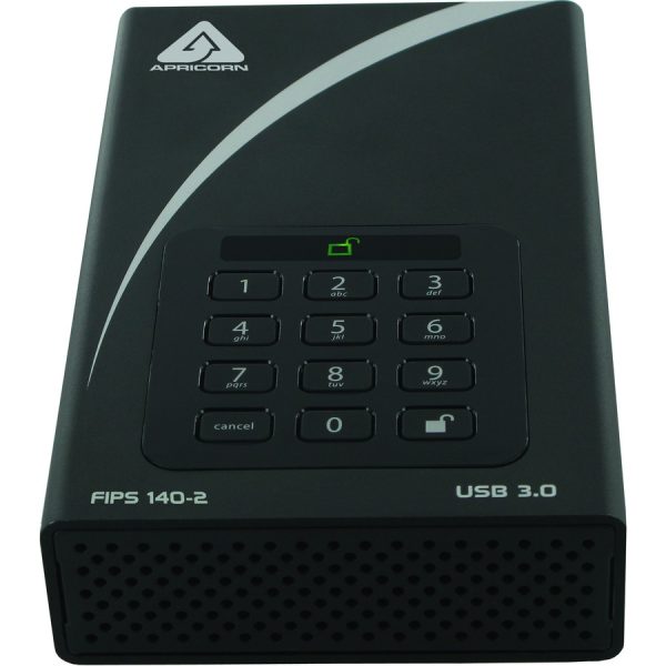 Apricorn Aegis Padlock DT FIPS ADT-3PL256F-12TB 12 TB Desktop Hard Drive - External - Black - TAA Compliant - Image 4