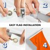 G128 Combo Pack: 6 Feet Tangle Free Spinning Flagpole (Silver) Solid Orange Flag 3x5 ft Printed 150D Brass Grommets (Flag Included) Aluminum Flag Pole - Image 7