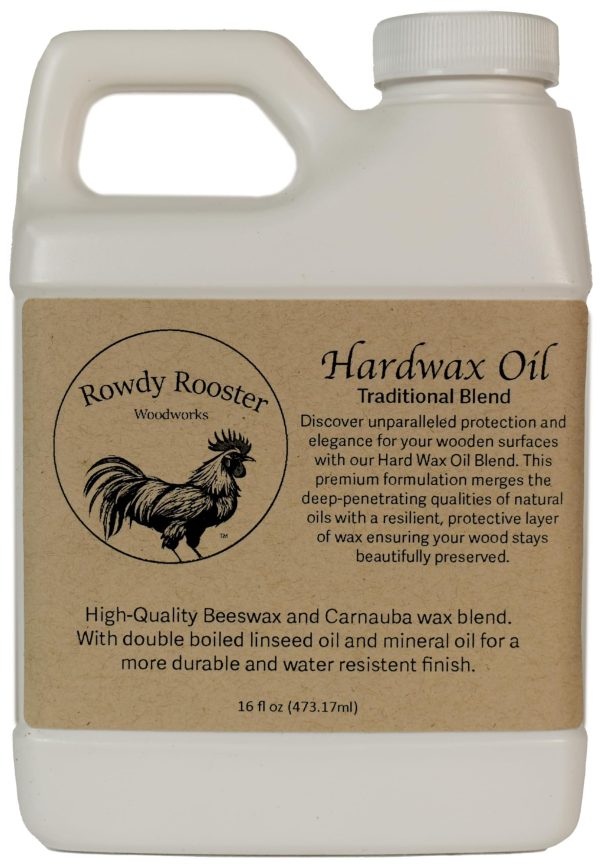 Rowdy Rooster's Traditional HardWax Oil for a Beautiful Finish on Furniture Tables and More. Easy to Apply Satin Finish 16 Fl Oz