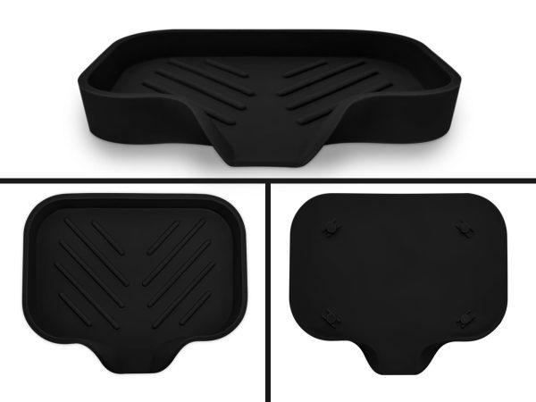 2 Pcs Black Silicone Self Draining Rectangular Soap Dishes   Waterfall Soap Trays   Soap Dishes for Bar Soap   Soap Boxes   Soap Case   Soap Container   Soap Pads   Kitchen Sink   Shower   Bathroom. - Image 2