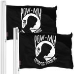 POW MIA Black Flag 3x5 Ft 2-Pack 150D Printed Polyester By G128