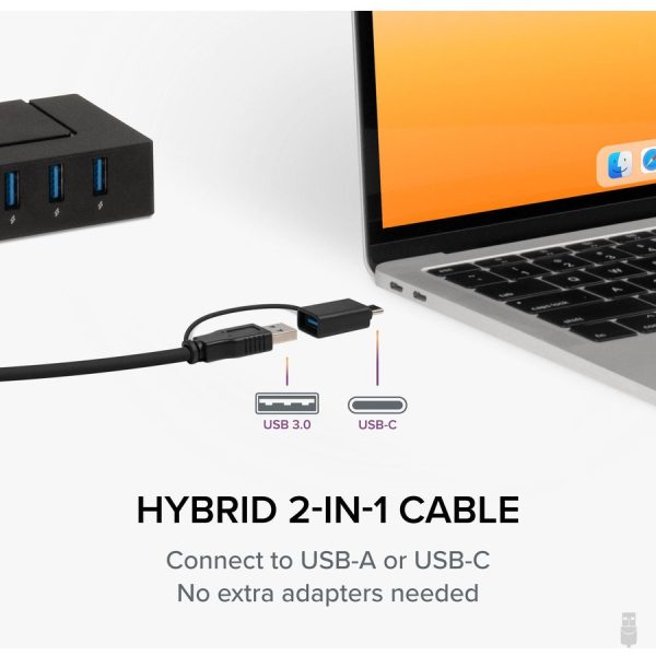 7 Port USB Charging Hub for Laptops with USB-C or USB 3.0 - Image 3