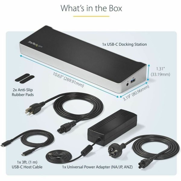 StarTech.com USB C Dock - Compatible with Windows / macOS - Supports Triple 4K Ultra HD Monitors - 60W Power Delivery - Power and Charge Laptop and Peripherals - DK30CH2DPPD - Image 7