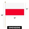 G128 30 Pack Handheld Poland Polish Stick Flags | 12x18 In | Printed 150D Polyester, Country Flag, Solid Wooden Stick, Spear Gold Tip - Image 9