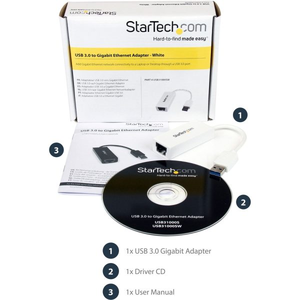 StarTech.com USB to Ethernet Adapter, USB 3.0 to 10/100/1000 Gigabit Ethernet LAN Adapter, USB to RJ45 Adapter, TAA Compliant - Image 9
