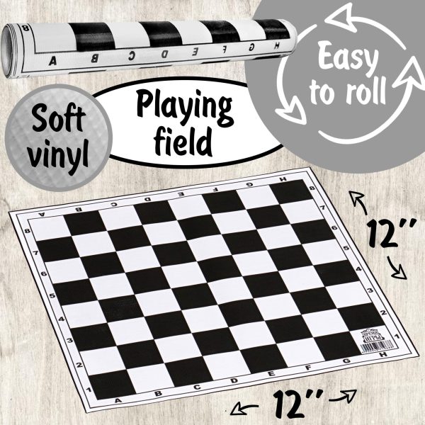 Unfinished Wood Chess Pieces with Vinyl Chess Board   Paint Your Own Chess Set   Blank Chess Sets DIY Arts and Crafts   Chess Gifts for Chess Players - Image 4