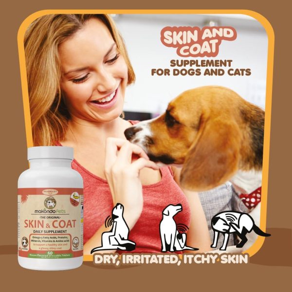 Skin and Coat Supplement with Fish Oil and Omega 3 for Dogs and Cats   Dog Itch Relief Pet Supplement for Shedding Dry Itchy Skin and Allergies   Dog Allergy Treatment Vitamins (60 Chewable Tablets) - Image 6