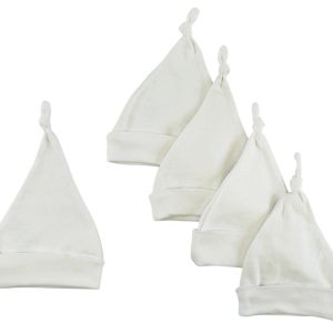 White Knotted Baby Cap (pack Of 5) 1101-white-5