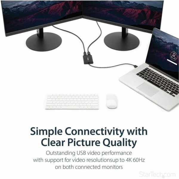 StarTech.com USB to Dual DisplayPort Adapter - 4K 60Hz - USB 3.0 5Gbps - USB Dual Monitor Adapter - Dual DisplayPort Adapter - DisplayLink Certified - Image 4