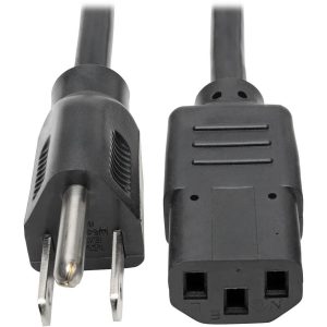 Eaton Tripp Lite Series Desktop Computer AC Power Cable, NEMA 5-15P to C13 - 10A, 125V, 18 AWG, 3 ft. (0.91 m), Black