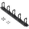 StarTech.com 1U 19" Cable Management Organizer - D Ring Hook Network/Server Rack Cord Manager - Data Center Horizontal Wire Panel - Image 3