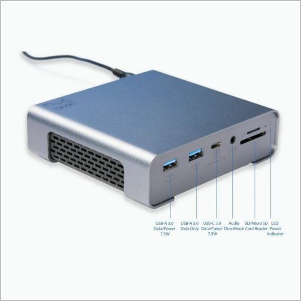 SMK-Link USB-C Triple 4K Monitor Docking Station - 2 x HDMI / DP - 100W PD - 5 x USB-A - 3 x USB-C - GbE - Dual Mode Audio Jack - SD/micro SD Card - Image 3