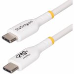 StarTech.com 10ft White USB-C Charging Cable, USB-IF Certified USB C Cable, 240W PD EPR, USB 2.0 Type-C Laptop Charger Cord, TPE Jacket