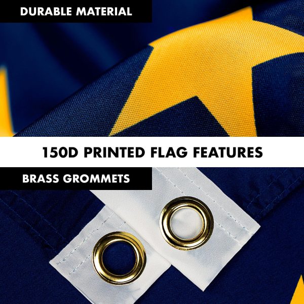 G128 Combo Pack: 6 Feet Tangle Free Spinning Flagpole (White) Alaska AK State Flag 3x5 ft Printed 150D Brass Grommets (Flag Included) Aluminum Flag Pole - Image 4