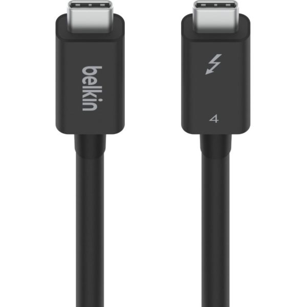 Belkin 100W Thunderbolt 4 USB-C to USB-C Cable - USB 4 - 40Gbps - 8K - 2m/6.6ft - M/M - Black - Image 2