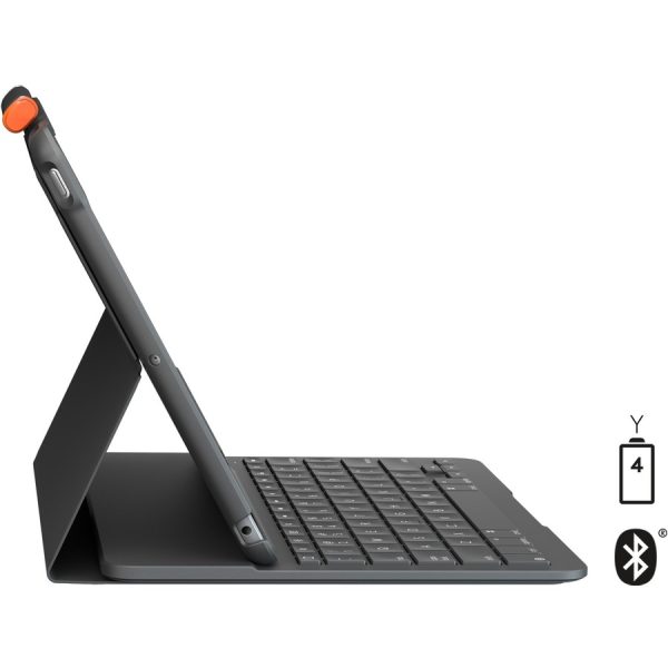 Logitech Slim Folio Keyboard/Cover Case (Folio) iPad (7th Generation), iPad (8th Generation), iPad (9th Generation) Tablet - Graphite - Image 3