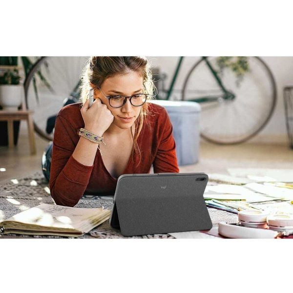 Logitech Combo Touch Keyboard/Cover Case (Folio) for 10.9" Apple, Logitech iPad (10th Generation) Tablet - Oxford Gray - Image 7