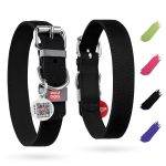 WAUDOG Long Lasting Leather Dog Collar for Large Dogs Medium & Small Dogs   Adjustable Classic Puppy Collars for Large Breed Dogs   Boy & Girl Dog Collars with Durable Buckle D Ring & QR Dog Tag