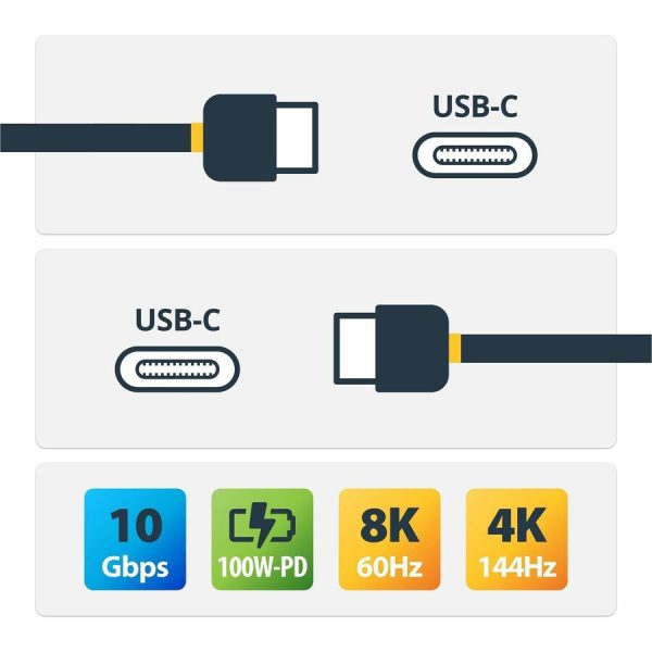 StarTech.com 20" 50cm Side Screw Locking USB C Cable 10Gbps, USB 3.1 Type-C Cable, 5A/100W PD, DP Alt Mode, Dual Screw Lock USB-C Cord - Image 2