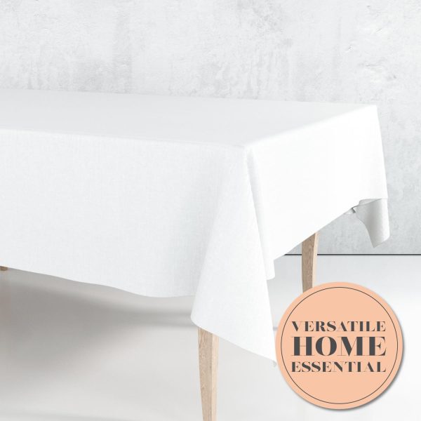2 Square Tablecloth Covers 52x52 Inch | Table Cloths for Square or Round Table | 200 GSM Washable Wrinkle Resistant Fabric for Weddings Kitchen Restaurant | White | 2 Pack - Image 4