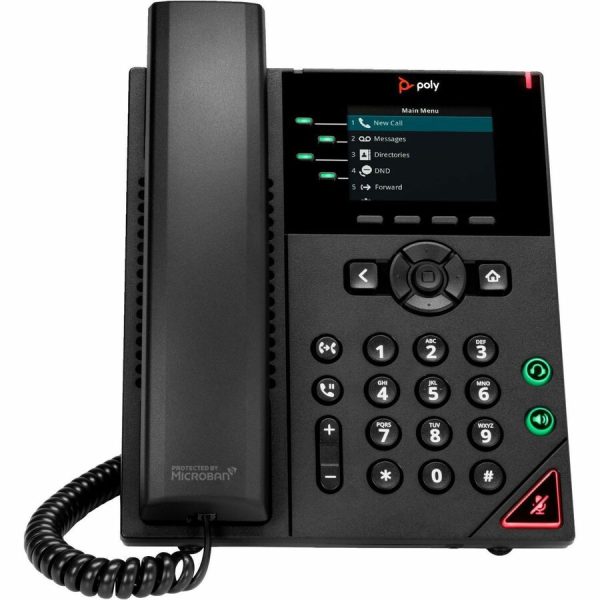 Poly VVX 250 IP Phone - Corded - Corded - Desktop, Wall Mountable - Black - Image 2