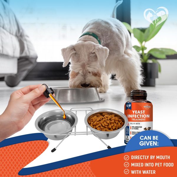 Natural Dog Yeast Infection Anti Itch Treatment   Itchy Ears Skin & Allergy Symptoms Relief   Reduces Inflammation & Relieves Irritation   Herbal Medicine Supplement Drops   Made in USA - Image 4