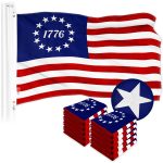 G128 10 Pack: Betsy Ross 1776 Flag | 4x6 Ft | ToughWeave Series Embroidered 300D Polyester | Historical Flag, Embroidered Design, Indoor/Outdoor, Brass Grommets