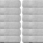 Resort Collection Soft Washcloth Face & Body Towel Set | 12x12 Luxury Hotel Plush & Absorbent Cotton Washclothes [12 Pack Dolphin Grey]