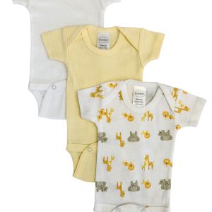Baby Boy, Baby Girl, Unisex Short Sleeve Onezies Variety (pack Of 3) Nc_0235