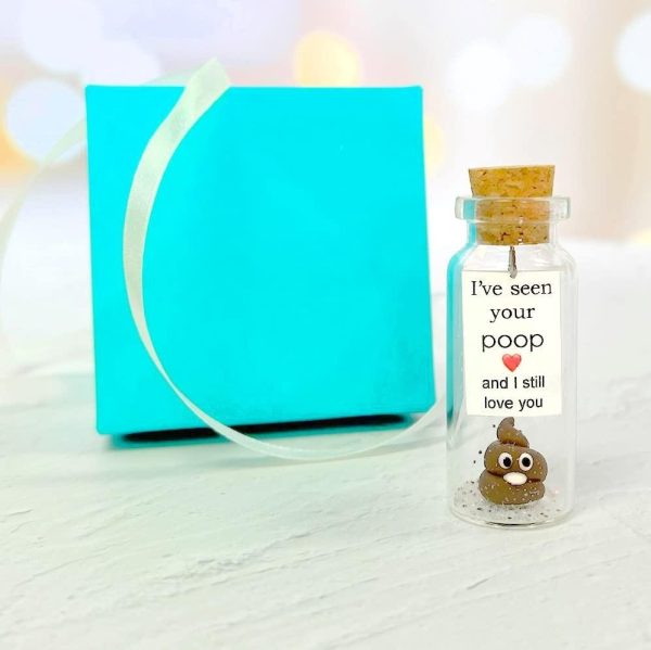 Cute Girlfriend and Boyfriend Gifts   Personalized Anniversary Present for Her Him   Custom Birthday Gift Idea for Women Men (Brown Poop   I've Seen Your Poop and I Still Love You in Teal Gift Box) - Image 7