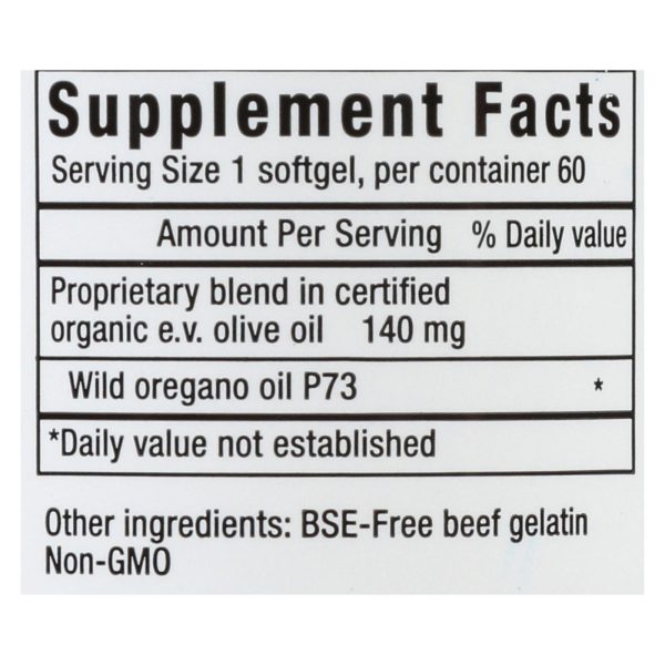 North American Herb and Spice Oreganol Oil of Wild Oregano - 60 Gelatin Capsules - Image 3