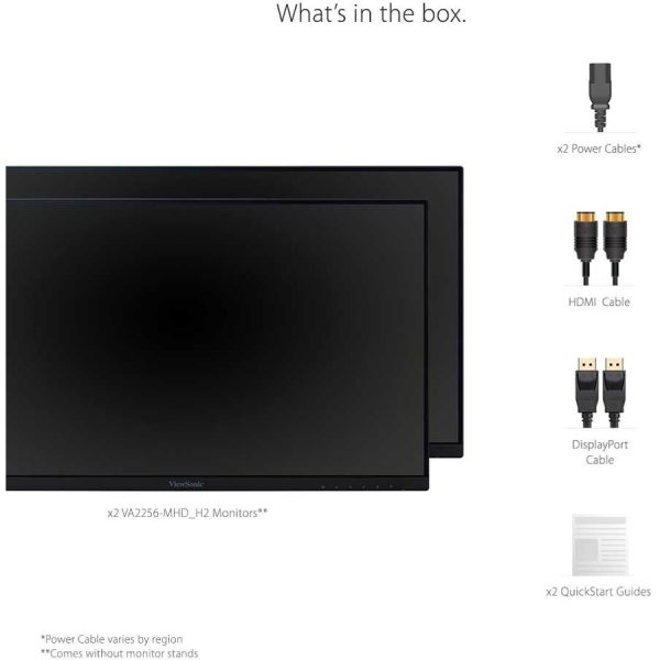ViewSonic VA2256-MHD_H2 Dual Pack Head-Only 1080p IPS Monitors with FreeSync, HDMI, DisplayPort and VGA for Home and Office - Image 10