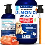 Salmon Oil for Dogs   Omega 3 for Dogs   16 FL OZ Wild Alaskan Salmon Fish Oil   Natural EPA & DHA Fatty Acids for Skin & Coat Allergy Joint & Bone Health   Liquid Support Supplement for Shedding