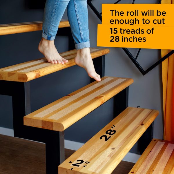 Grip Tape   Heavy Duty Anti Slip Tape Clear Waterproof Outdoor Indoor 2In*35Ft Non Slip Roll Stickers Easy to Cut Waterproof Outdoor Indoor for Bathtub Shover Floor Pool Stairs Safety Non Skid - Image 4