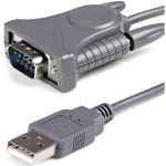 StarTech.com 3ft (91cm) 1-Port USB to Serial Cable, DB9/DB25 RS232 to USB Converter, Prolific, USB to Serial Adapter