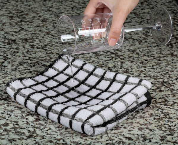 Premium Dish Towels for Kitchen with Hanging Loop [8 Pack] Heavy Duty Absorbent 100% Cotton 410 GSM Terry Kitchen Towels 16x26 (Black) - Image 5