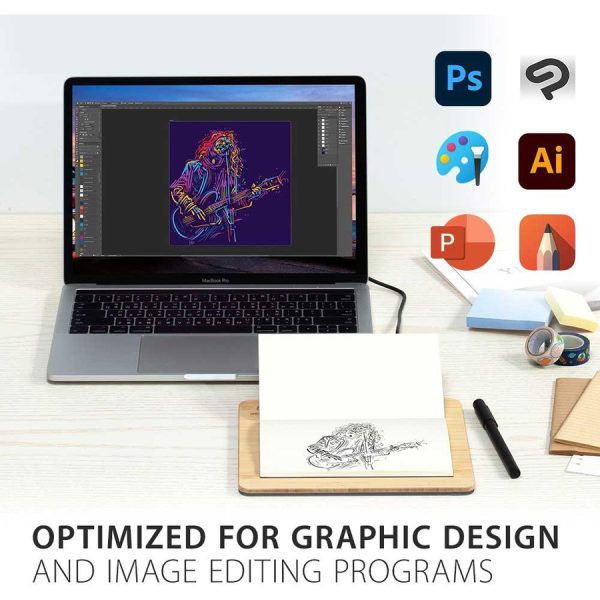 ViewSonic ID0730 7.5 Inch Portable Digital Writing Pen Pad with Battery Free Ink Pen for Sketching, Drawing, Graphic Design, Remote Teaching, Distance Learning Supports Windows, Mac, Android - Image 3