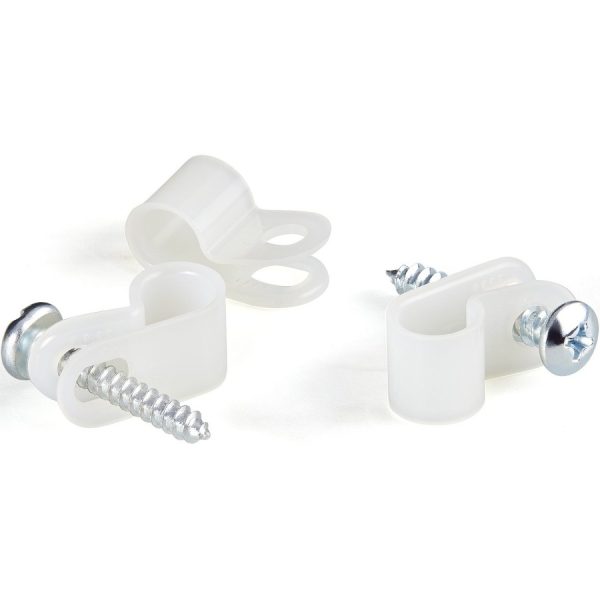 StarTech.com 100 Pack Screw Mount Cable Clamps - Wire Fastener/Holder - R-Type Screw Down Reusable Nylon Clips - UL/94V-2 Rated - Small - Image 5