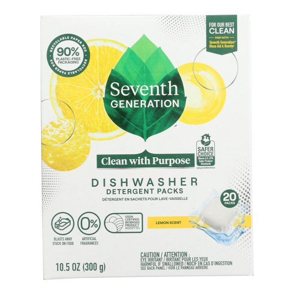 Seventh Generation - Automatic Dish Pacs Lemon - Case of 6-20 Count - Image 2