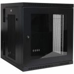 Eaton Tripp Lite Series SmartRack 12U Low-Profile Switch-Depth Wall-Mount Small Rack Enclosure, Clear Acrylic Window, Hinged Back