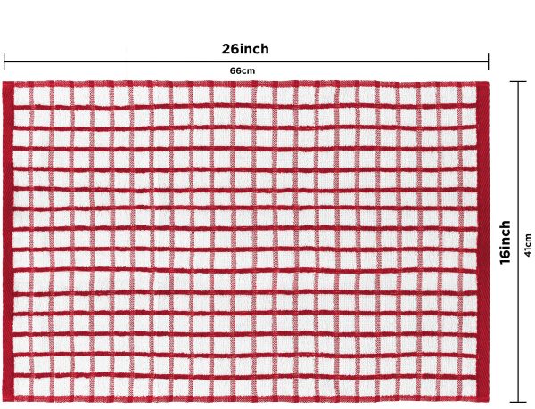 Premium Dish Towels for Kitchen with Hanging Loop [8 Pack] Heavy Duty Absorbent 100% Cotton 410 GSM Terry Kitchen Towels 16x26 (Red) - Image 4